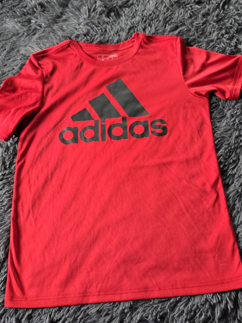 adidas Kids Red Tee with Black Logo